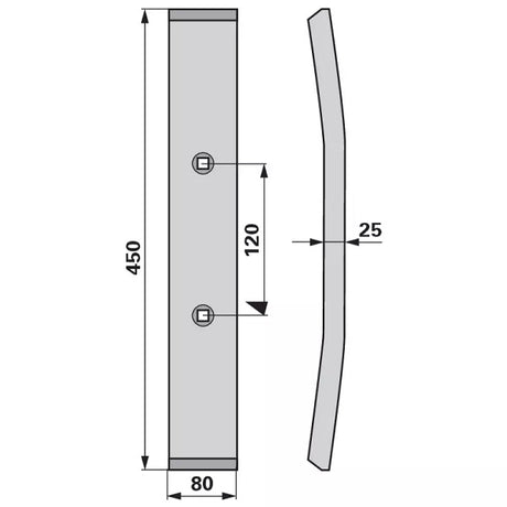 Grubberschar - Arbeitsbreite 80 mm – Grubber Ersatzteil