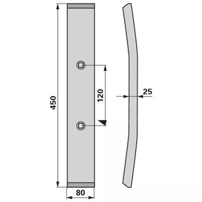Grubberschar - Arbeitsbreite 80 mm – Grubber Schare Ersatzteil
