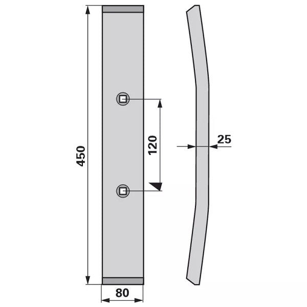 Grubberschar - Arbeitsbreite 80 mm – Grubber Schare Ersatzteil