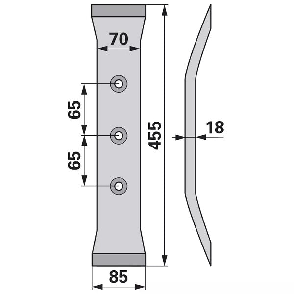 Grubberschar - Lochabstand 65 mm - Variante 1 – Grubber Schare Ersatzteil