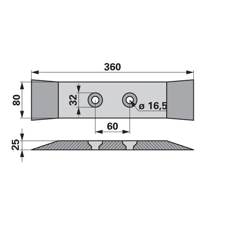Grubberschar - Arbeitsbreite 80 mm – Grubber Schare Ersatzteil