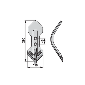 Grubberschar - Hartmetall - Arbeitsbreite 130 mm – Grubber Schare Ersatzteil