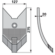 Grubberschar - Hartmetall - Arbeitsbreite 127,5 mm – Grubber Schare Ersatzteil