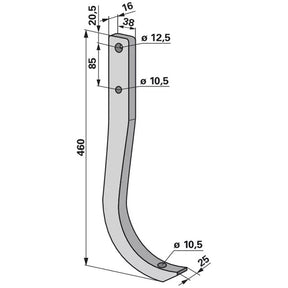 Grubberstiel - Länge 460 mm – Grubber Ersatzteil