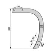 Grubberstiel - 60x25 mm - Länge 630 mm – Grubber Ersatzteil
