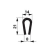 Gummi-U-Profil Klemmbereich 8 mm – Schutz Ersatzteil