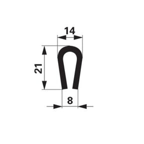 Gummi-U-Profil Klemmbereich 8 mm – Schutz Ersatzteil
