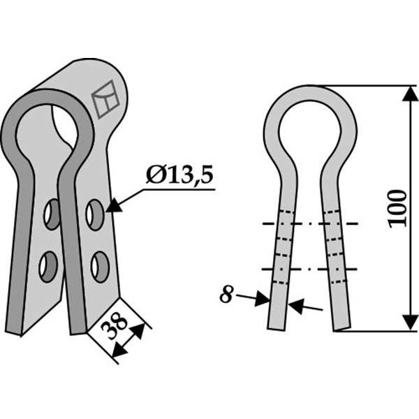 Halter 10080200 zu Gyro Mulcher – Halter für Mulcher Ersatzteil