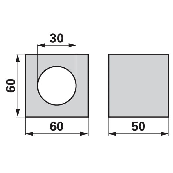 Hartholzlager eckig 50x60x60x22mm – Lager Ersatzteil