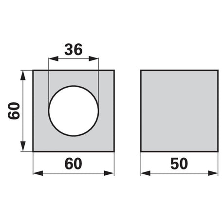 Hartholzlager eckig 50x60x60x36mm – Lager Ersatzteil