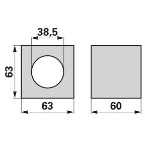 Hartholzlager eckig 60x63x63x38,5mm – Lager Ersatzteil