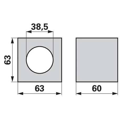Hartholzlager eckig 60x63x63x38,5mm – Lager Ersatzteil