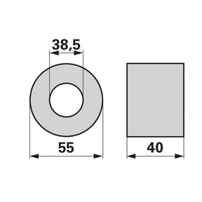 Hartholzlager rund 40x55x38,5mm – Lager Ersatzteil