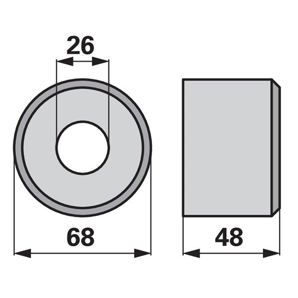 Hartholzlager rund 48x68x26mm – Lager Ersatzteil