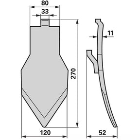 Herzspitze - Arbeitsbreite 120 mm – Spitzen Ersatzteil