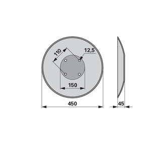 Glatte Hohlscheibe XL 011 - Lochkreis 110 mm – Scheibenegge Scheiben Ersatzteil