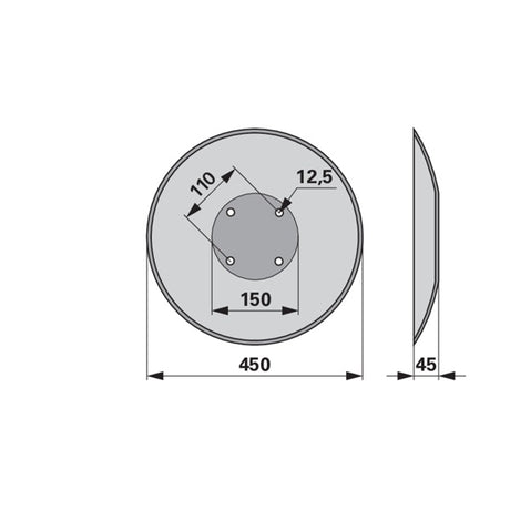 Glatte Hohlscheibe XL 011 - Lochkreis 110 mm – Scheibenegge Scheiben Ersatzteil