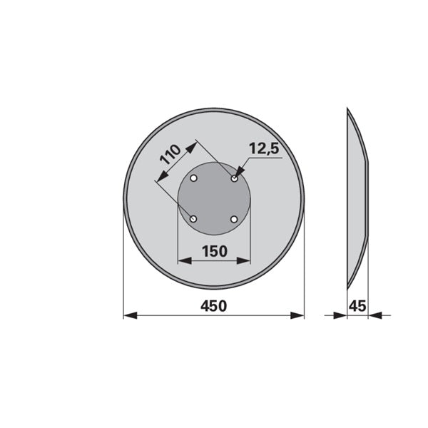 Glatte Hohlscheibe XL 011 - Lochkreis 110 mm – Scheibenegge Scheiben Ersatzteil