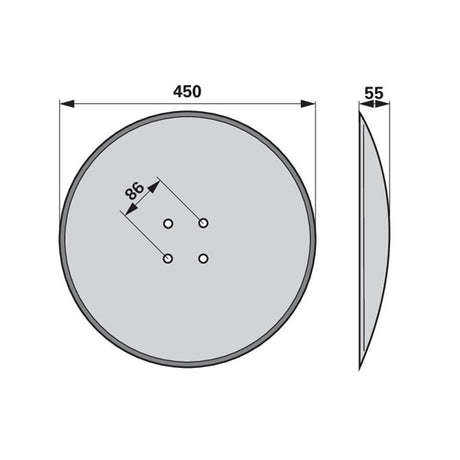 Hohlscheibe glatt 450 mm – Scheibenegge Scheiben Ersatzteil