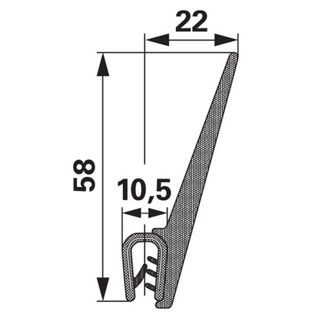 Kanntenschutz mit Moosgummi Dichtungsprofil - Klemmbereich 1-3,5 mm – PVC Ersatzteil