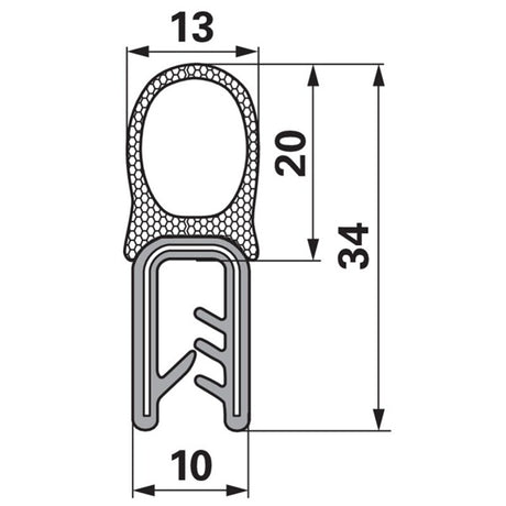 Kanntenschutz mit Moosgummi Dichtungsprofil - Klemmbereich 2-4 mm – Dichtungen Ersatzteil