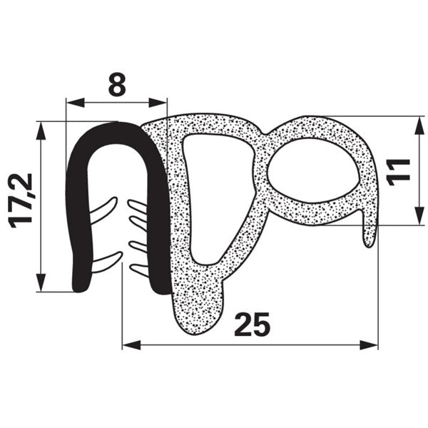 Kanntenschutz mit Moosgummi Dichtungsprofil - Klemmbereich 2,5-4 mm – Dichtungen Ersatzteil