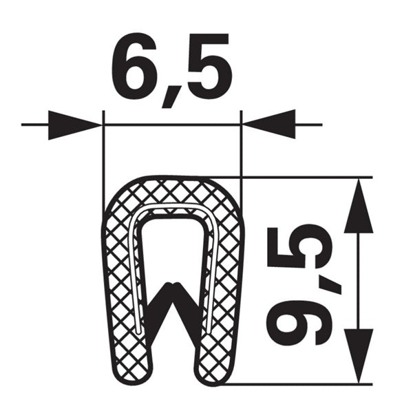 Kantenschutzprofil aus PVC mit Metalleinlage - Klemmbereich 1-2 mm – Landtechnik Ersatzteil