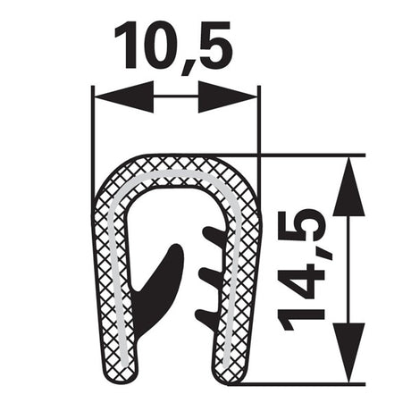 Kantenschutzprofil aus PVC mit Metalleinlage - Klemmbereich 2-5 mm – PVC Ersatzteil