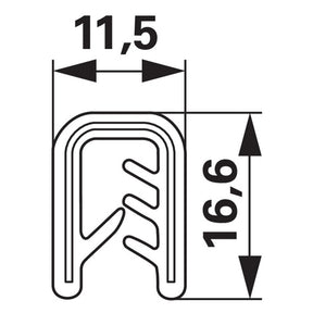 Kantenschutzprofil aus PVC mit Metalleinlage - Klemmbereich 4-6 mm – PVC Ersatzteil