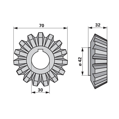 Kegelrad 15 Zähne 06564900 zu Deutz-Fahr – Deutz Ersatzteile Ersatzteil