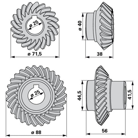 Kegelradsatz 06228344 zu Deutz-Fahr vertikal – Deutz Getriebe Ersatzteil
