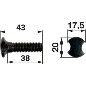 Kettenschraube M10 x 43 mm – Landtechnik Ersatzteil