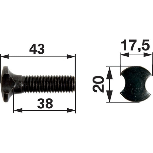 Kettenschraube M10 x 43 mm – Landtechnik Ersatzteil