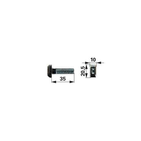Kettenschraube M10 x 35 mm, verzinkt – Landtechnik Ersatzteil
