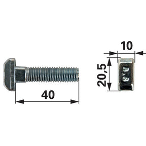 Kettenschraube M10 x 40 mm, verzinkt – Landtechnik Ersatzteil