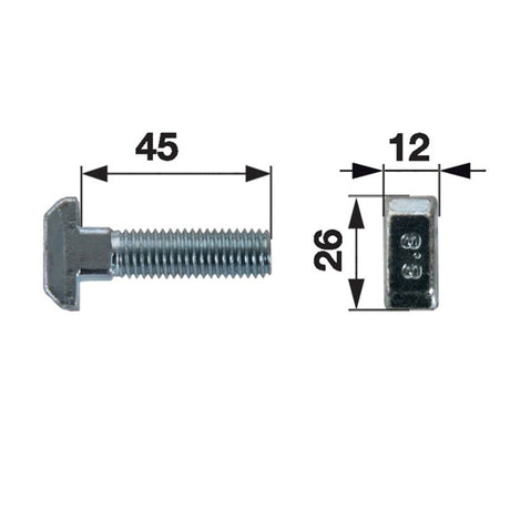 Kettenschraube M12 x 45 mm, verzinkt – Landtechnik Ersatzteil