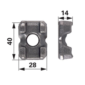 Klemmstück ID 10,5 mm, breit - Variante 1 – Ketten für Kratzboden Ersatzteil