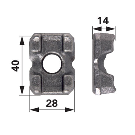 Klemmstück ID 10,5 mm, breit - Variante 1 – Ketten für Kratzboden Ersatzteil