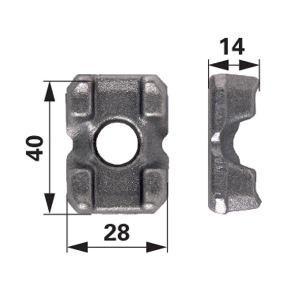 Klemmstück ID 10,5 mm, breit - Variante 1 – Ketten für Kratzboden Ersatzteil