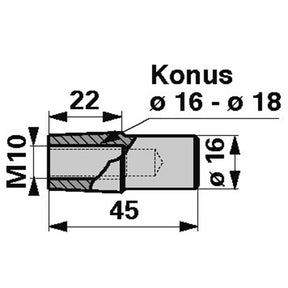 Konuszapfen anstelle von Aebi AM167/4 – Halter für Scheibenmähwerk Ersatzteil