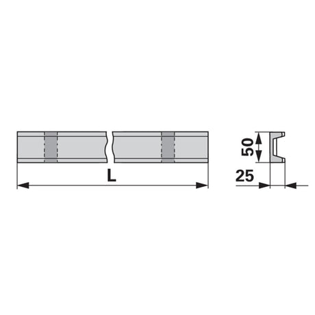 Kratzbodenleiste U-Profil 70MT4098, 50 x 25 mm, ungelocht, L 1.670 mm zu Heywang – Kratzboden Ersatzteil