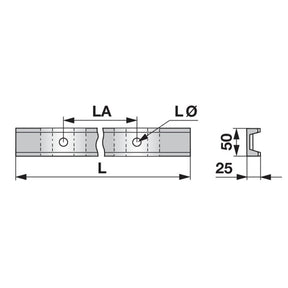 Kratzbodenleiste U-Profil, 50 x 25 mm, gelocht, L 1.520 mm Deutz-Fahr 06577027 – Deutz Ersatzteile Ersatzteil
