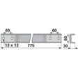 Kratzbodenleiste U-Profil 15135200, 60 x 30 mm, gelocht, L 775 mm zu Strautmann – Kratzboden Ersatzteil