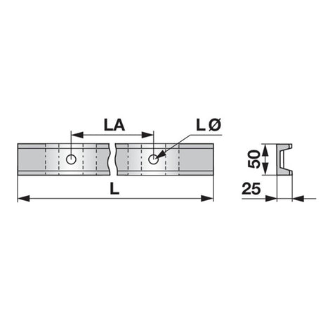Kratzbodenleiste U-Profil 332181.1, 50 x 25 mm, gelocht, L 1.650 mm zu Krone – Kratzboden Ersatzteil