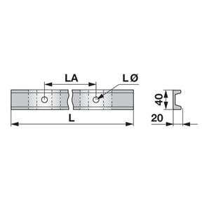 Kratzbodenleiste U-Profil 347769.0, 40 x 20 mm, gelocht, L 1.650 mm zu Krone – Kratzboden Ersatzteil