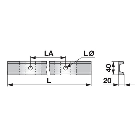 Kratzbodenleiste U-Profil 347769.0, 40 x 20 mm, gelocht, L 1.650 mm zu Krone – Kratzboden Ersatzteil