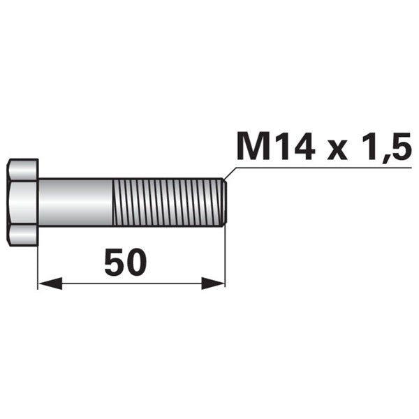 Schraube für Kreiselegge M 14 x 1,5 x 50 – Schrauben Ersatzteil