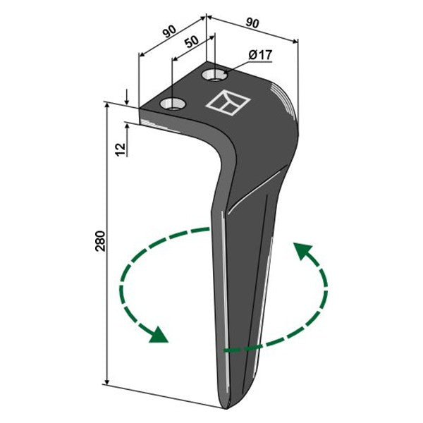Kreiseleggenzinke links anstelle von Rau E44501 – Egge Ersatzteil