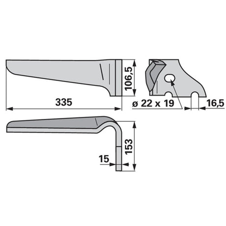 Kreiseleggenzinke rechts  zu Vogel & Noot KZ400003, 987240E – Kreiselegge Ersatzteil