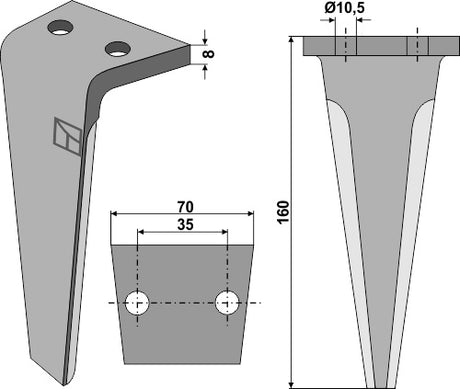 Kreiseleggenzinken 160mm zu R2